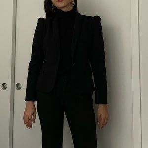Zara Padded Shoulders Black Blazer
